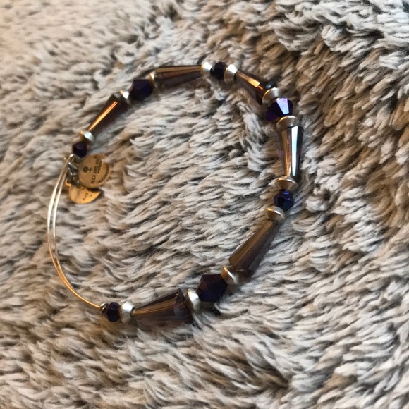 Alex and Ani Purple Beaded Bangle - Picture 3 of 3